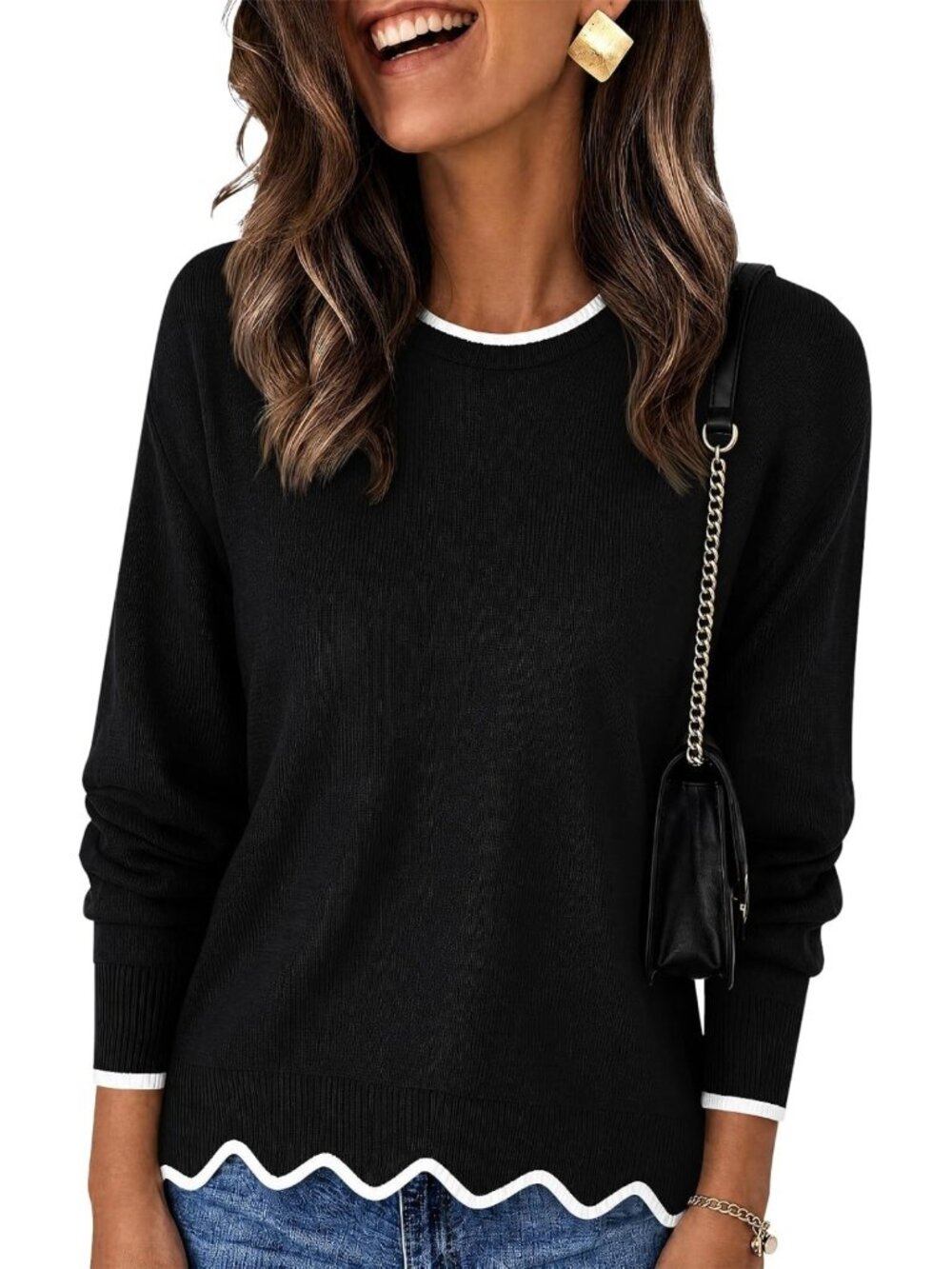 Cozy Crewneck Sweater for Women | Long Sleeve Fall Fashion Top | Casual Chic